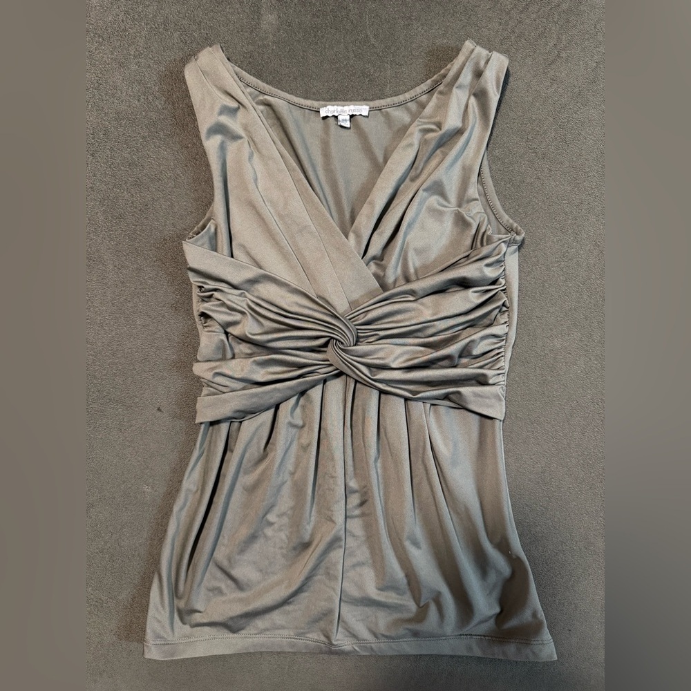 Charlotte Russe Olive green V-neck tank top